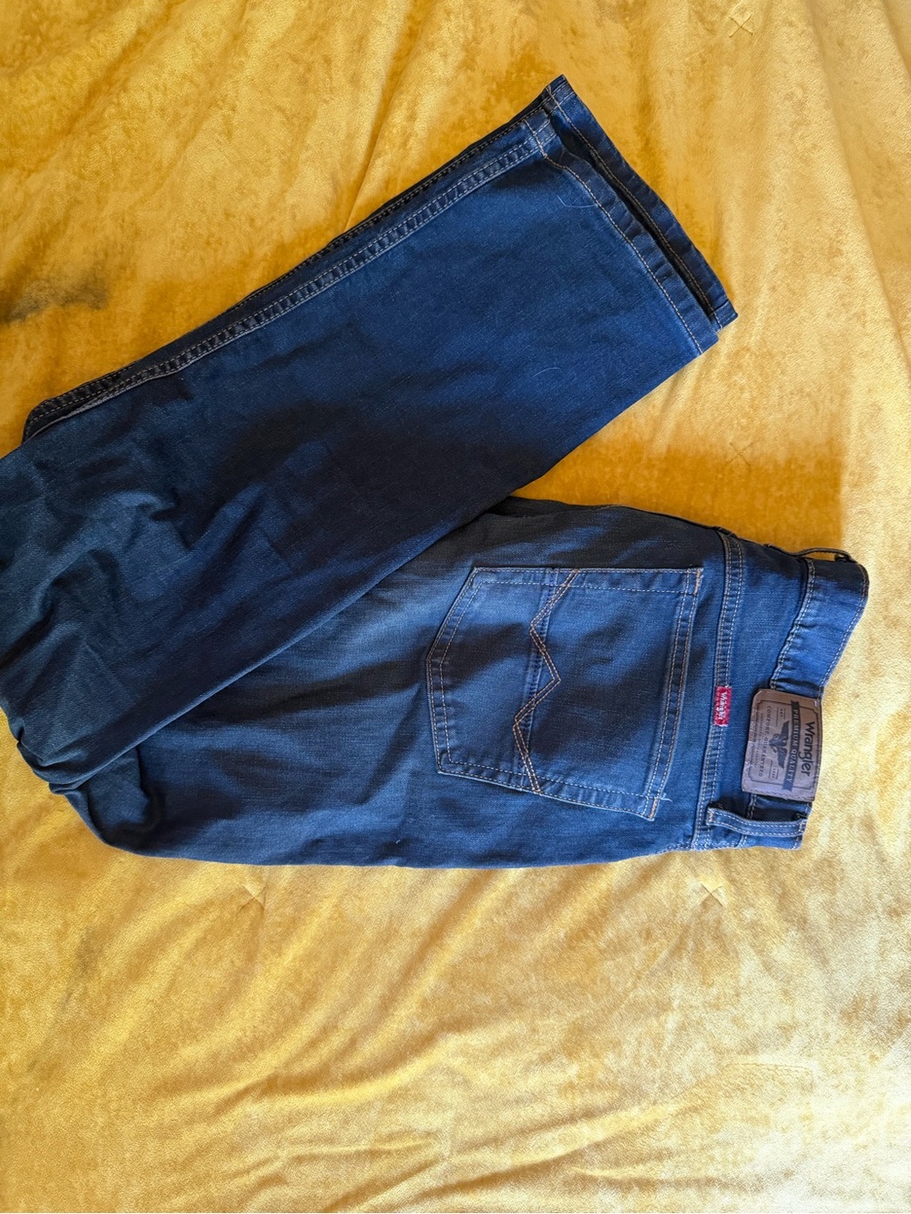 Wrangler Straight Leg Dark Blue Denim Pants